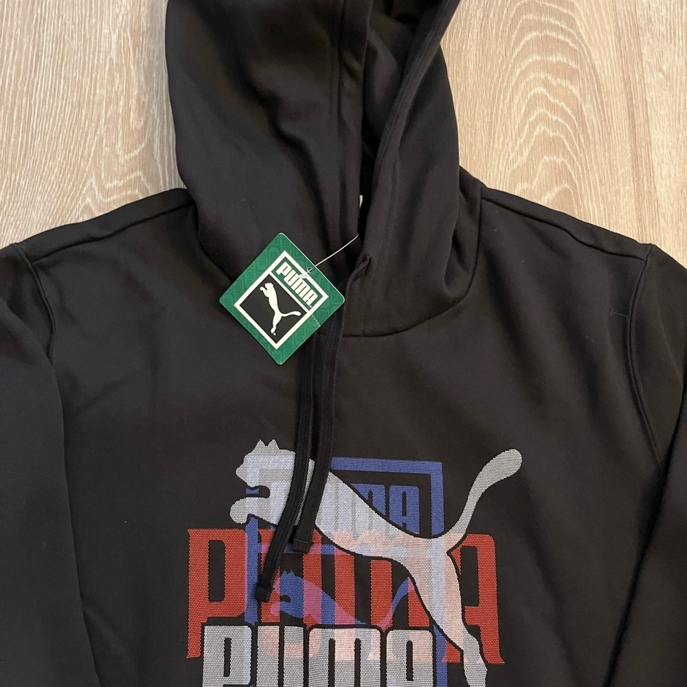 Puma Black Graphic Hoodie for Men - Picture 3 of 3